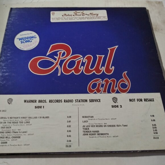 Paul Stookey – Paul And VG+ Original Promo Warner Bros WS-1912 LP Record 1971 - Picture 1 of 5
